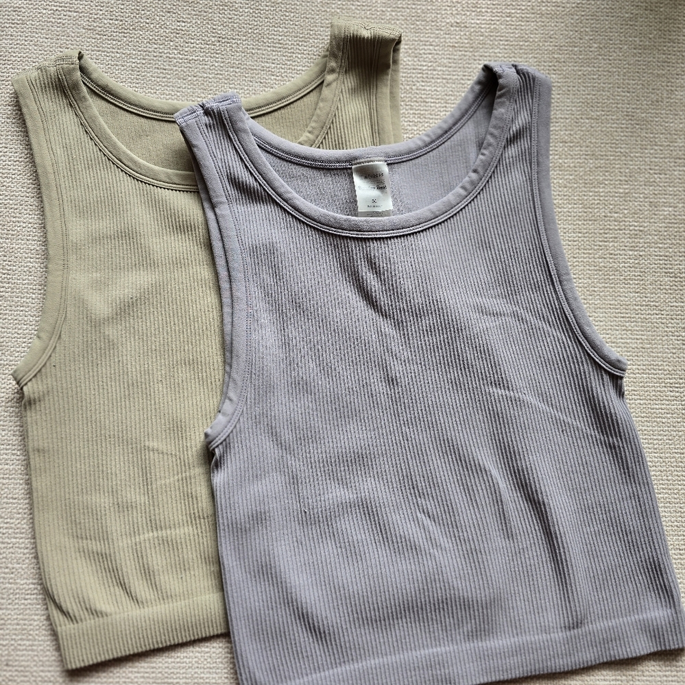 Women's Ribbed Tank Top - Tan